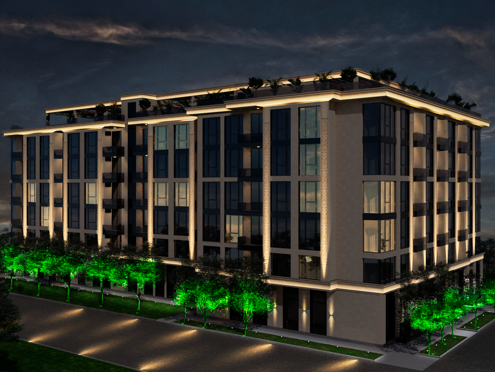 Подсветка фасада отель Derbent Resort Подсветка фасада отель Derbent Resort